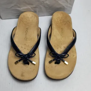 Vionic Bella II Bow-tie Podiatrist Thong Sandals Shoes Women's Size 7 Bl…