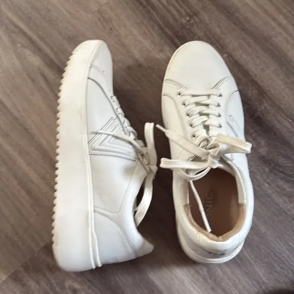 Vionic Kearny Lace Up Platform Sneaker 8.5 White Platform Leather Athletic Shoes
