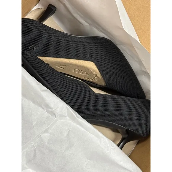 VIVAIA Black Knit Pointed Toe Pumps Kitten Heels Classic Size EU/38.5 US/7.5