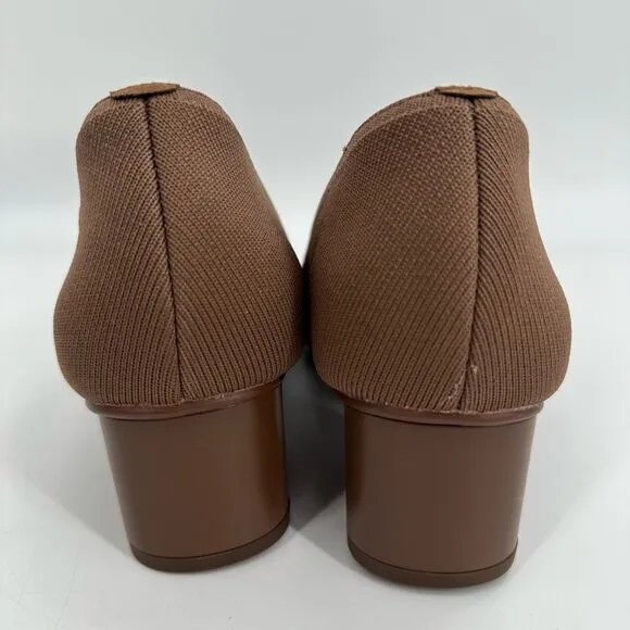 Vivaia Brown Chunky Heels Square Toe Size Women’s 9 EU 40