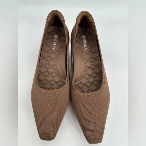 Vivaia Brown Chunky Heels Square Toe Size Women’s 9 EU 40