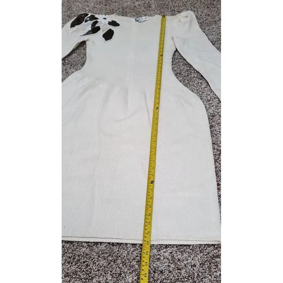 Vtg 90s Talk Of The Walk Modern Filipiniana Beaded Knit‎ Dress Sz 10 USA Made