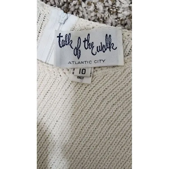 Vtg 90s Talk Of The Walk Modern Filipiniana Beaded Knit‎ Dress Sz 10 USA Made