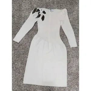 Vtg 90s Talk Of The Walk Modern Filipiniana Beaded Knit‎ Dress Sz 10 USA Made