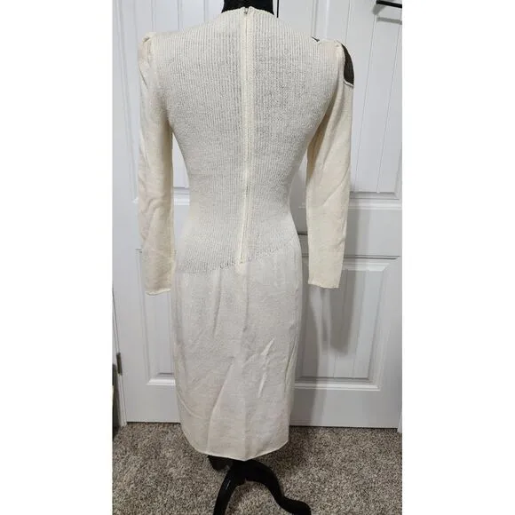 Vtg 90s Talk Of The Walk Modern Filipiniana Beaded Knit‎ Dress Sz 10 USA Made