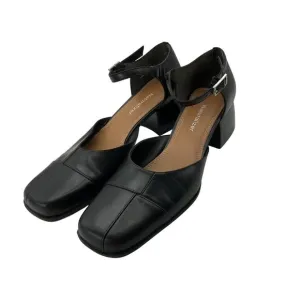 VTG Naturalizer 8.5 Y2K Mary Janes Black Leather Patchwork Shoes Square Toe