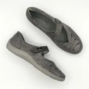 Waldraufer Jacee leather comfort Shoes mary janes Cement tago Print Grey Sz 10