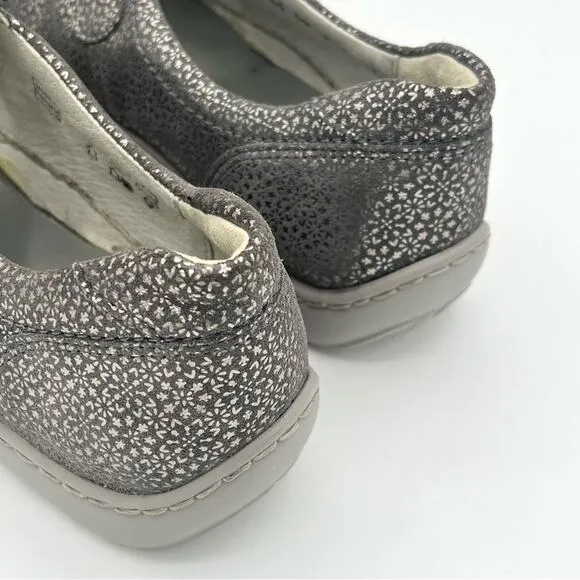 Waldraufer Jacee leather comfort Shoes mary janes Cement tago Print Grey Sz 10