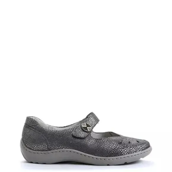 Waldraufer Jacee leather comfort Shoes mary janes Cement tago Print Grey Sz 10