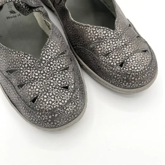 Waldraufer Jacee leather comfort Shoes mary janes Cement tago Print Grey Sz 10