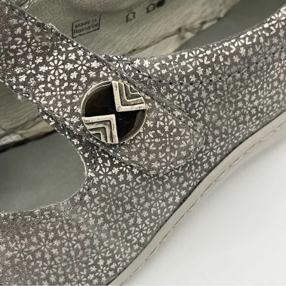 Waldraufer Jacee leather comfort Shoes mary janes Cement tago Print Grey Sz 10