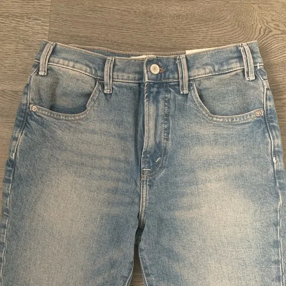 We The Free Low Maintenance Mid-Rise Flare Jeans - Size 27 - Peach Blossom Blue
