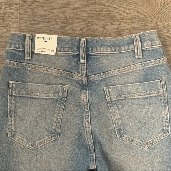 We The Free Low Maintenance Mid-Rise Flare Jeans - Size 27 - Peach Blossom Blue