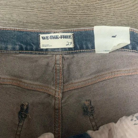 We The Free Low Maintenance Mid-Rise Flare Jeans - Size 27 - Peach Blossom Blue