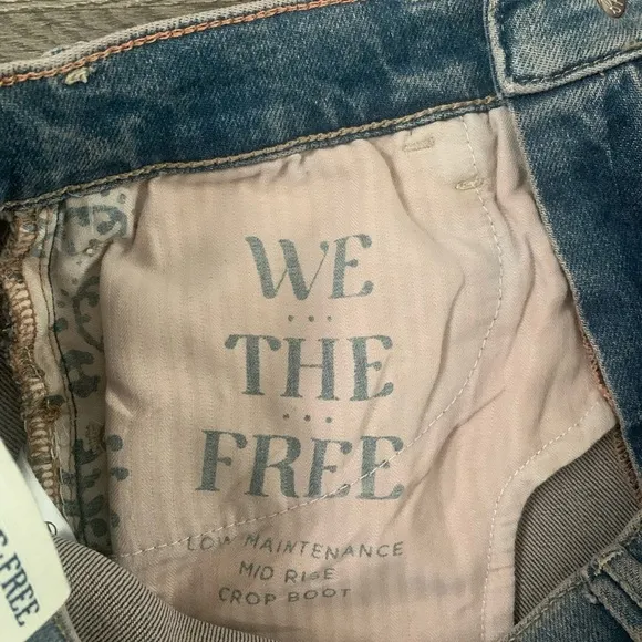 We The Free Low Maintenance Mid-Rise Flare Jeans - Size 27 - Peach Blossom Blue