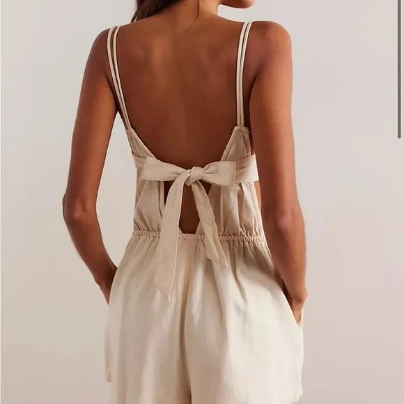 We the Free Talia Denim Romper