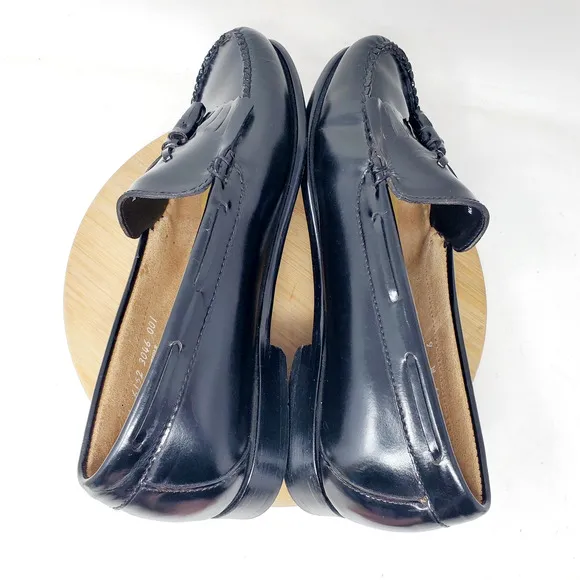 Weejuns Bass Loafer Shoe Women 9 WIDE Black Patent Leather Slip On Moc Toe Penny