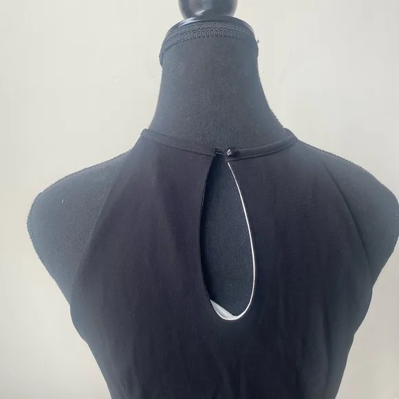 White House Black Market Black Asymmetrical Midi Dress