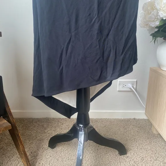 White House Black Market Black Asymmetrical Midi Dress
