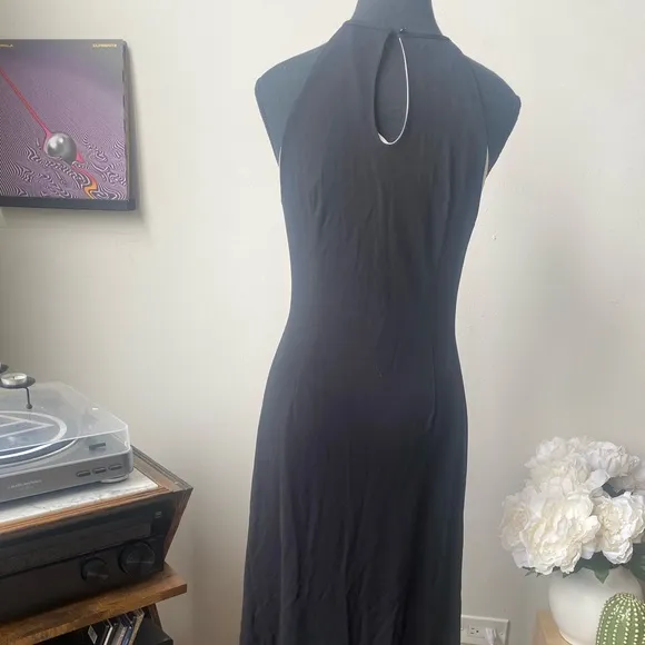 White House Black Market Black Asymmetrical Midi Dress