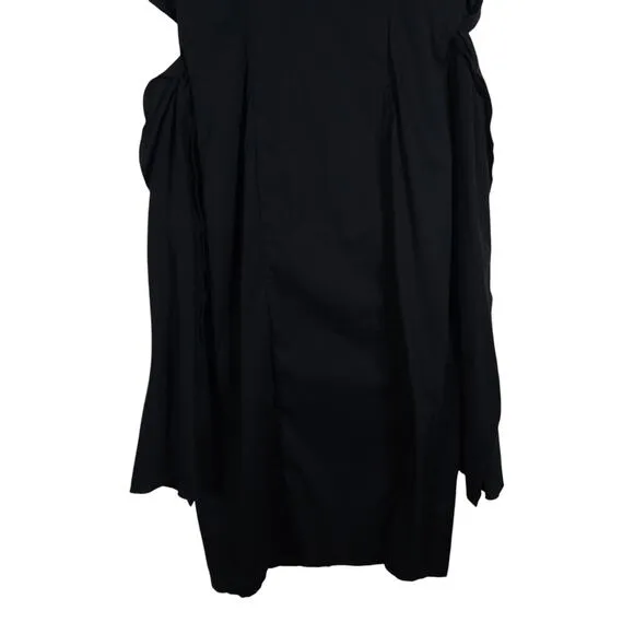 Willow Womens 4 Midi Black Dress Button Front Modern Minimal Sleeveless Corpcore