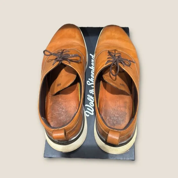 Wolf &amp; Shepherd Crossover Longwing Leather Honey White Shoes Men’s Size 11.5