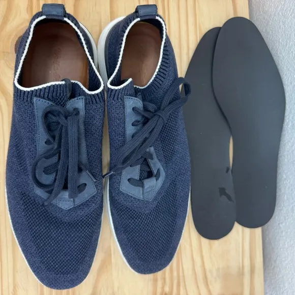 Wolf &amp; Shepherd SupremeKnit Lace-up Trainer Sneakers in Navy Blue 11
