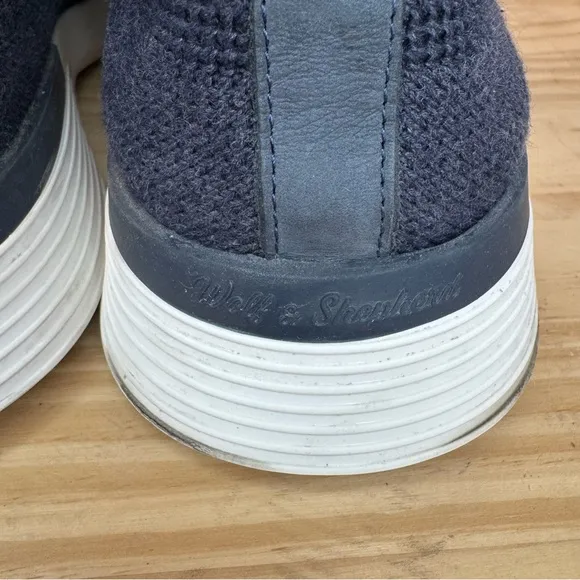 Wolf &amp; Shepherd SupremeKnit Lace-up Trainer Sneakers in Navy Blue 11