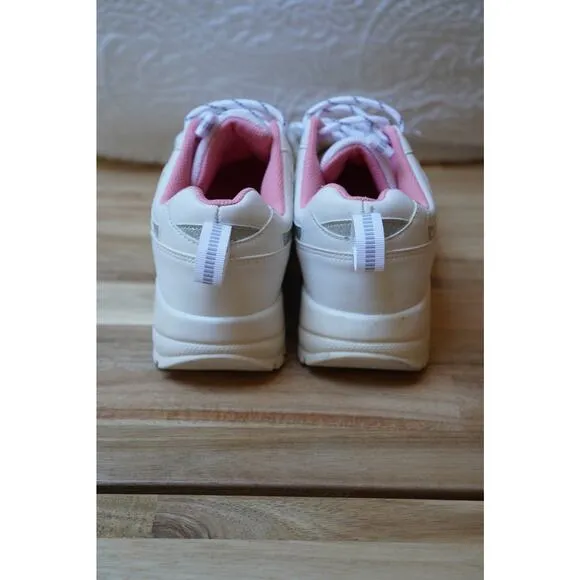 Women Cute Platform Pink White Feminine Sneaker Size US 8