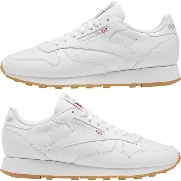 Women Leather White Unisex-Adult Classic Rubber sole Sneaker