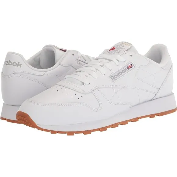Women Leather White Unisex-Adult Classic Rubber sole Sneaker