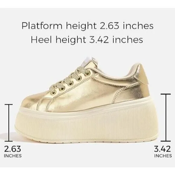 ⚡Women Platform Sneakers Classic Wedge Canvas Casual Low Top Retro Walking Shoes