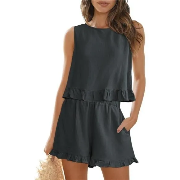 Womens 2 Piece Outfits Summer Sets Blue Grey