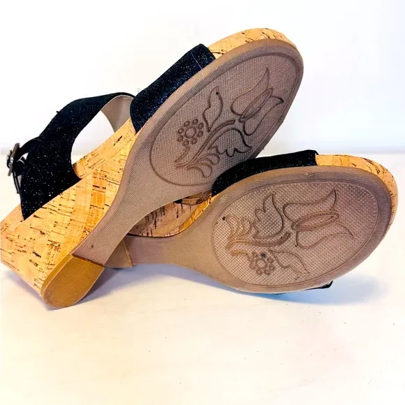 Women’s Alexus Fabric Open Toe Casual Platform Cork Wedge Sandals