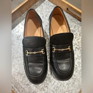 Women’s Black Lug Sole platform mid chunky xfords shoes w/metal chain size 9 NIB