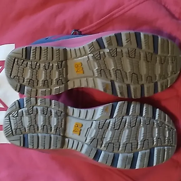 Women's CATERPILLAR blue and pink shoes with composite toe size 9.5