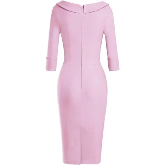 Women's Classic Vintage Sweetheart Tea Dress Baby Pink