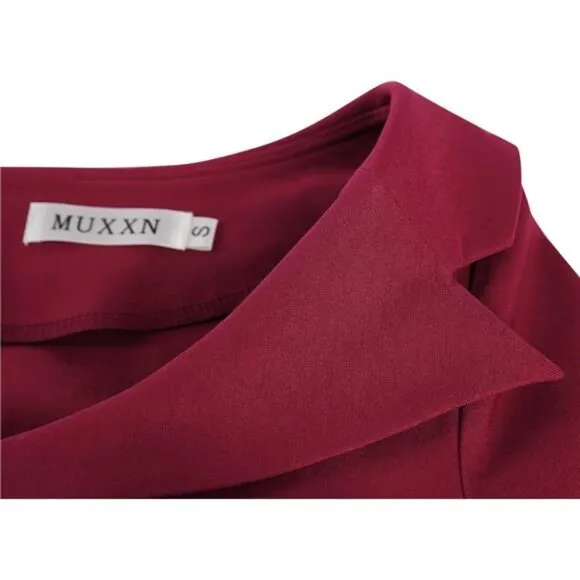 Women's Classic Vintage Sweetheart Tea Dress Burgundy