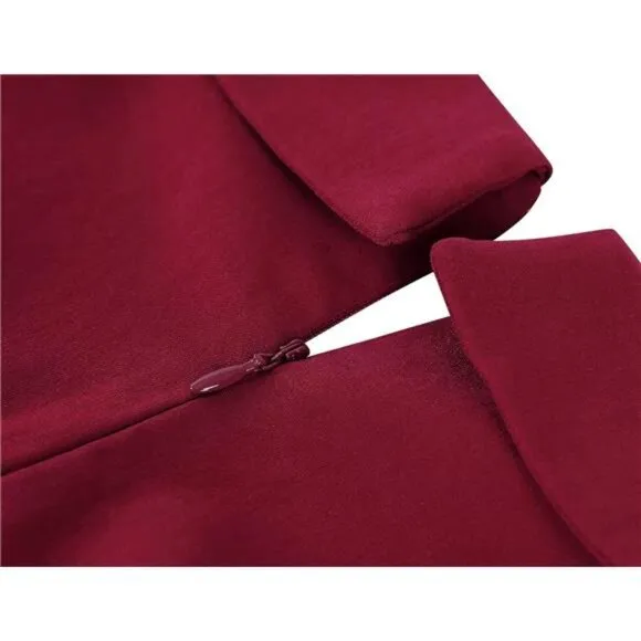 Women's Classic Vintage Sweetheart Tea Dress Burgundy