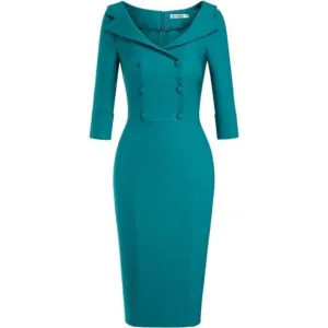 Women's Classic Vintage Sweetheart Tea Dress Harbor Blue
