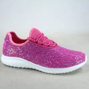 Women's Fashion Glitter Sparkly Lightweight Metallic Tennis Sneaker Shoes