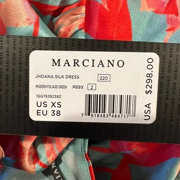 Womens Maxi | Marciano Jhoana Silk Dress Modern Foliage Green
