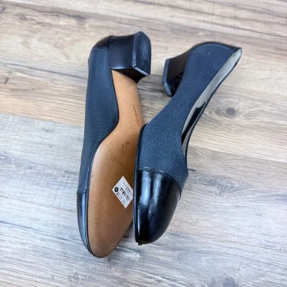 Women's Salvatore Size 7B Ferragamo Black Leather Classic Dress Shoes