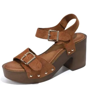 Women's Sandals Summer Platform High Heels Buckle Straps Pumps Party Shoes