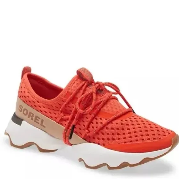 Women's Shoes Sorel KINETIC IMPACT LACE Sneakers SIGNAL RED / ROUGE SIGNAL NIB