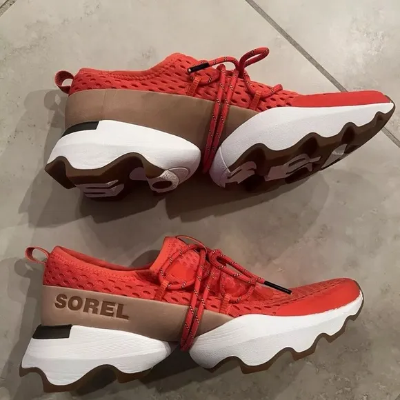 Women's Shoes Sorel KINETIC IMPACT LACE Sneakers SIGNAL RED / ROUGE SIGNAL NIB