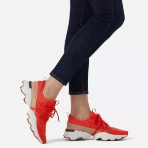 Women's Shoes Sorel KINETIC IMPACT LACE Sneakers SIGNAL RED / ROUGE SIGNAL NIB
