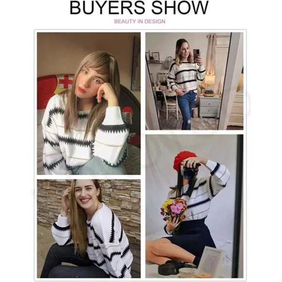 Women's Sweaters Long Sleeve Crewneck Pullover Knit Jumper Tops