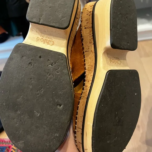 Women's Tan Suede Platform Sandals