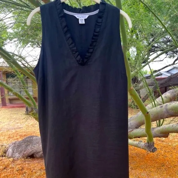 Women's Tommy Bahama - Black Linen - V-Neck - Sleeveless Dress - Size M